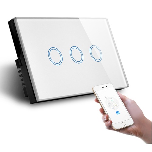 Smart Zigbee White Three Gang Wall Switch