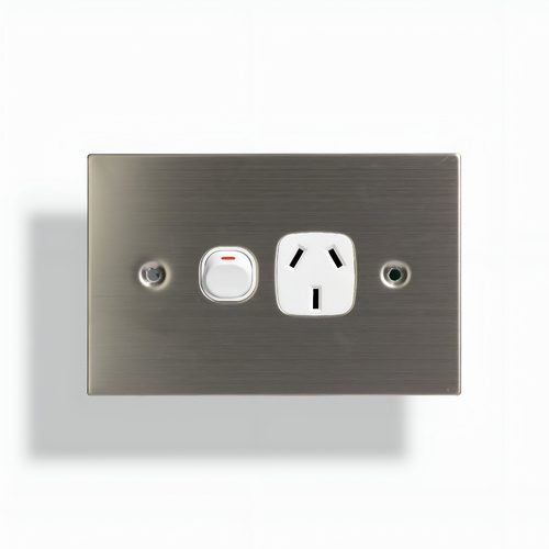 White Stainless Steel Single Power Point 10A