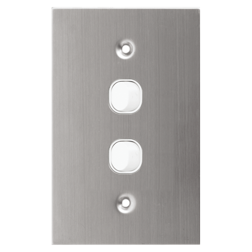 2 Gang Stainless Steel Wall Plate Light Switch