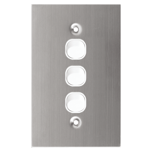 3 Gang Stainless Steel Wall Plate Light Switch