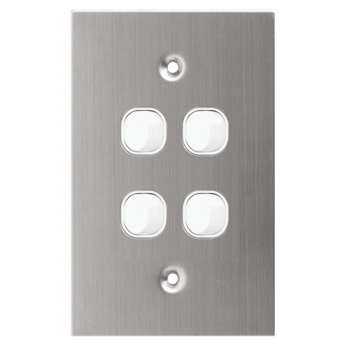 4 Gang Stainless Steel Wall Plate Light Switch