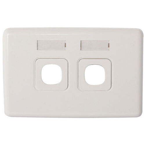 CLIPSAL® Compatible 2 Gang w/ Label Wall Plate