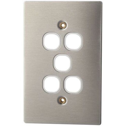 CLIPSAL® Compatible Stainless Steel 5 Gang Wall Plate