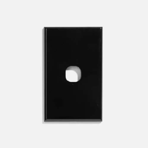 1 Gang Slim Gloss Black Grid Plate and Cover