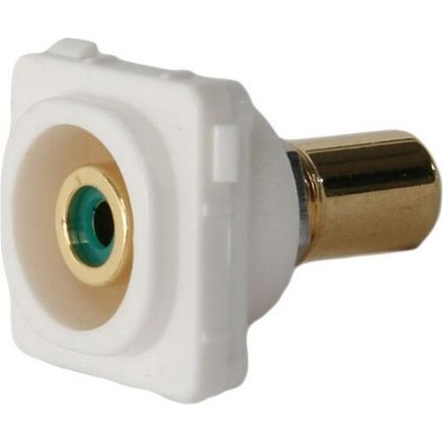 Green RCA Flush Socket Insert - CLIPSAL® Compatible