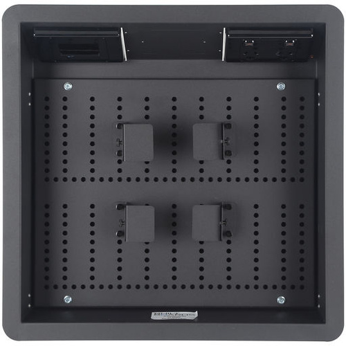 Recessed Wall Box w/ Double GPO & Brushed Wall Plate Cable Entry