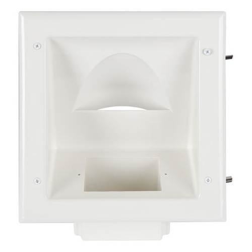 Recessed Media Box Wall Plate with Cable Entry Drop