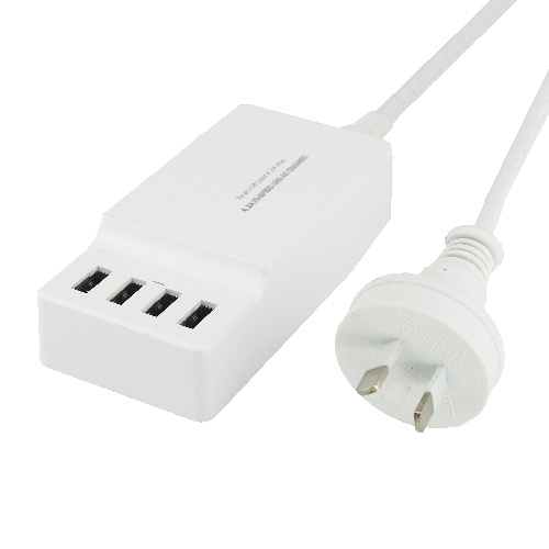4.2 Amp 4 x USB Socket Port Desktop 240V AC Mains Wall Charger