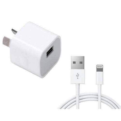 2.1A USB Port Mains Charger with 1M Apple Lightning Cable 