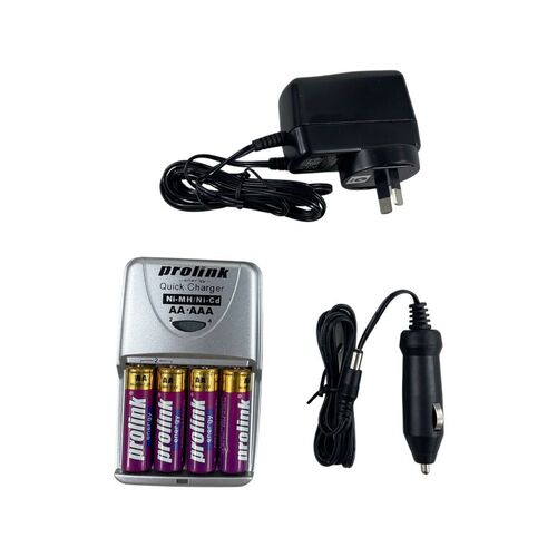 AA Battery Ultra Fast Charger w/ 4 x 2700mAh Ni-Mh Batteries