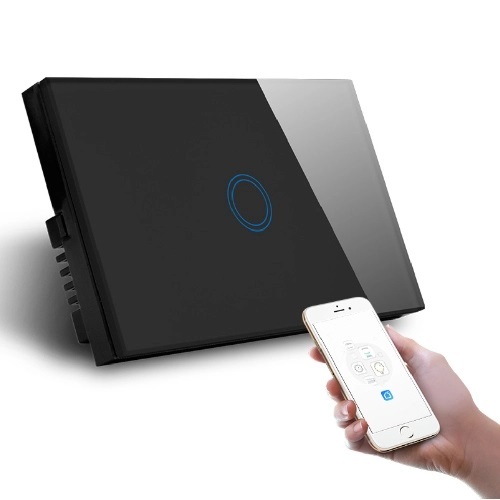 Smart Wi-Fi Black Single Gang Light Switch