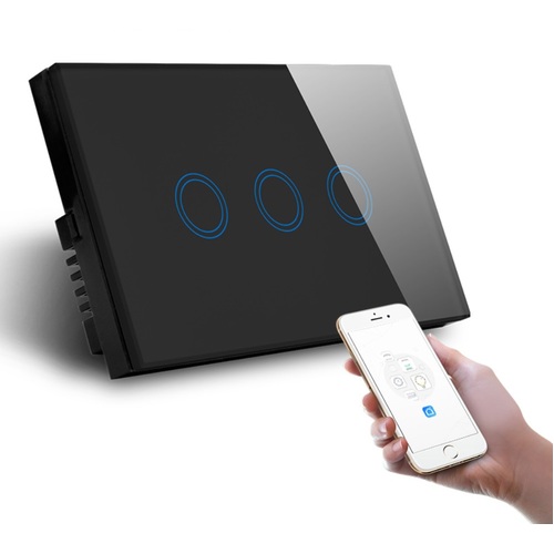 Smart Wi-Fi Black Triple Gang Light Switch