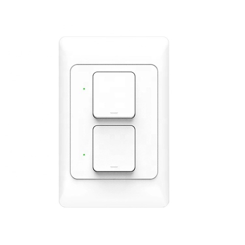 Smart Wi-Fi White Two Gang Wall Switch - Push Button