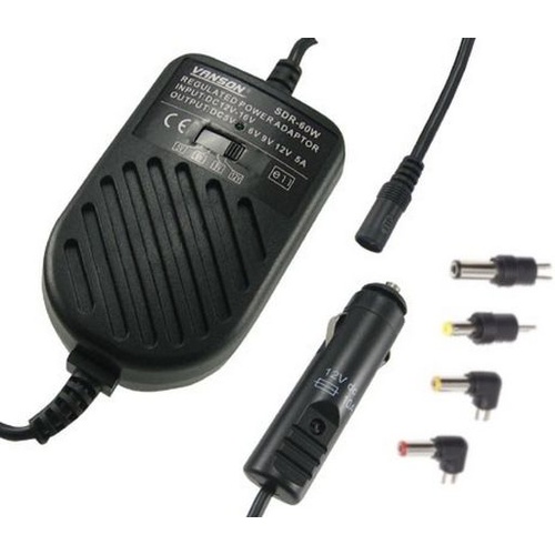 12V DC 5A Multi Voltage Car Power Adapter 