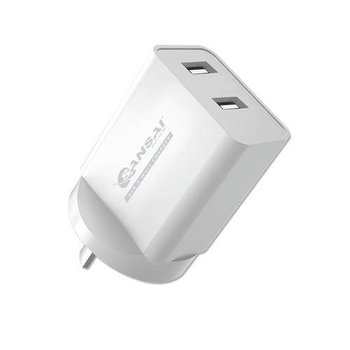 5V 2.4A Dual USB Port Mains Charger White