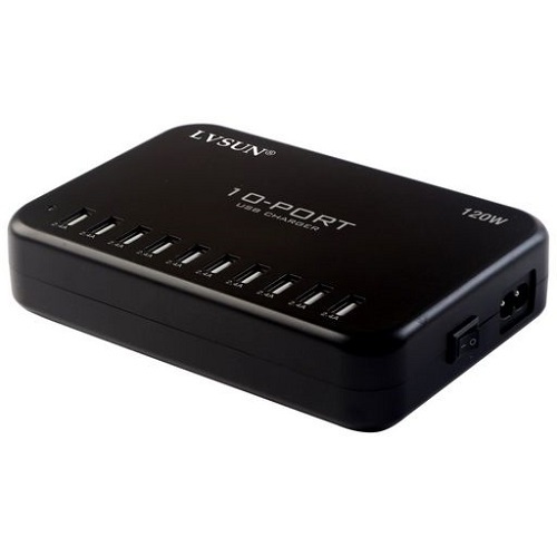 10 Port Intelligent USB AC Charging Station 120W