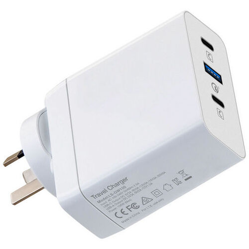 100W USB-C and USB-A GaN Multi-port Mains Wall Charger