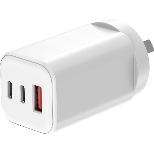 3 Port USB-C QC3.0 65W PD GaN Wall Charger