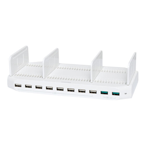 10 Port 19.2A USB A & QC 3.0 Mains Quick Charger