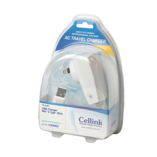 5V 1A USB Wall Charger with USB A Charging Cable