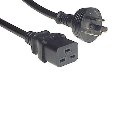 IEC C19 Socket to 10A Mains Plug Cable 2m