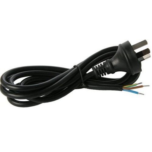 3 Pin  Plug Mains Cord with Bare Wires 1.8M