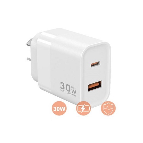 30W USB C & USB A Mains Charger