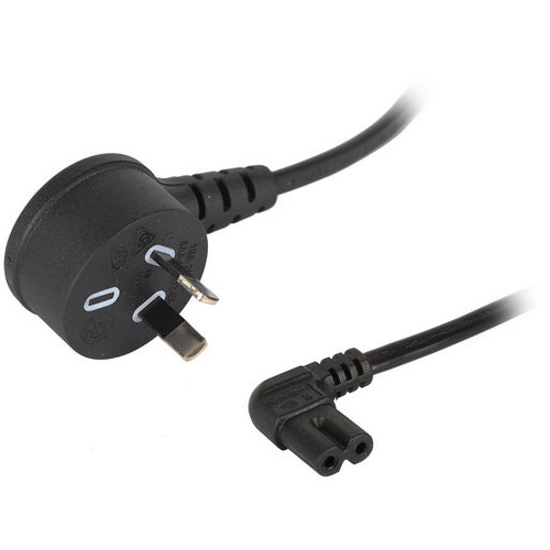 2m IEC C7 R/A Fig 8 Olug to 240V R/A Mains Plug Power Cable