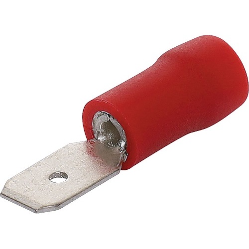 Red 4.8mm Male Spade Crimp Pk 10