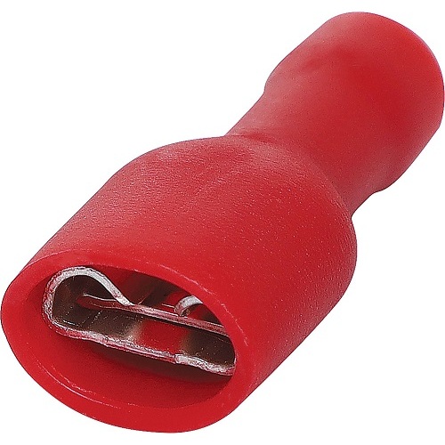 Red 6.3mm Female Spade Crimp Pk 10