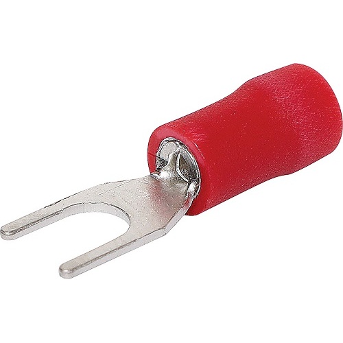 Red 5mm Fork Crimp Pk 100