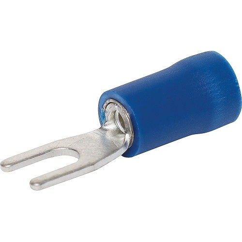 Blue 5mm Fork Crimp Pk 10