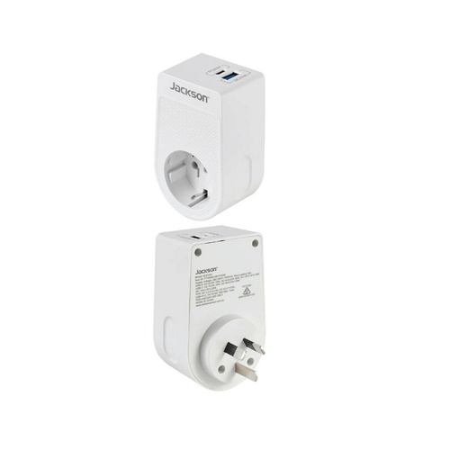 Inbound Travel Adaptor USA & Europe to Australia w/ 2 x USB C 30W PD Charger