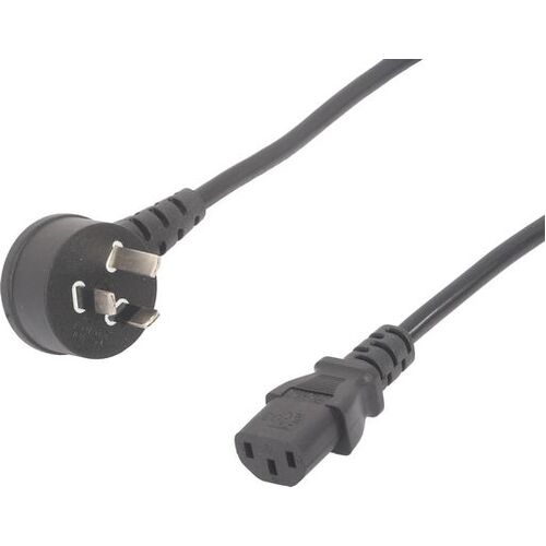3m IEC C13 Female to 10A 90 Degree Mains Plug Power Cable