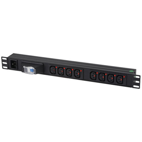 Horizontal Power Rail w/ 8 x C13 IEC Lock Sockets