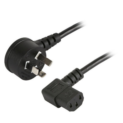 1.8m Right Angle C13 IEC to R/A Mains Plug 10A Power Cable