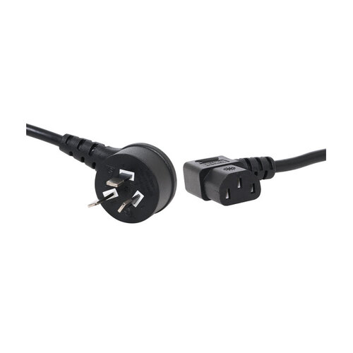 2m Left Angle C13 IEC to R/A Mains Plug 10A Power Cable