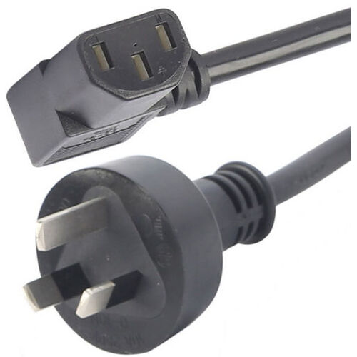 1.8m Left Angle C13 IEC to Mains Plug Light Duty Power Cable