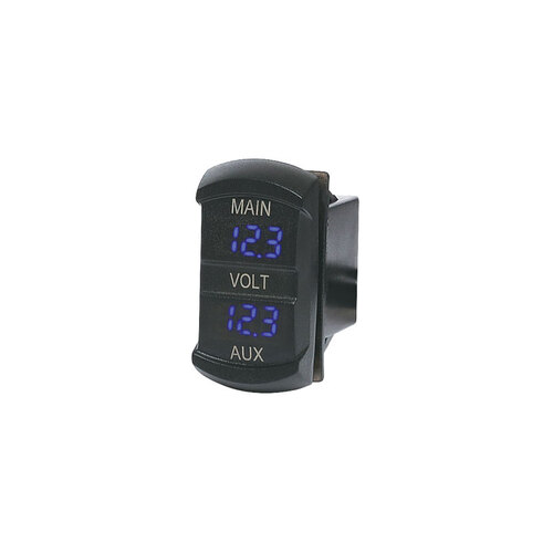 Panel Mount Blue LED Dual Battery Voltmeter