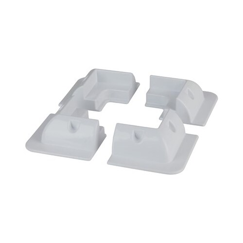 White ABS Solar Panel Corner Mounting Brackets - Set of 4