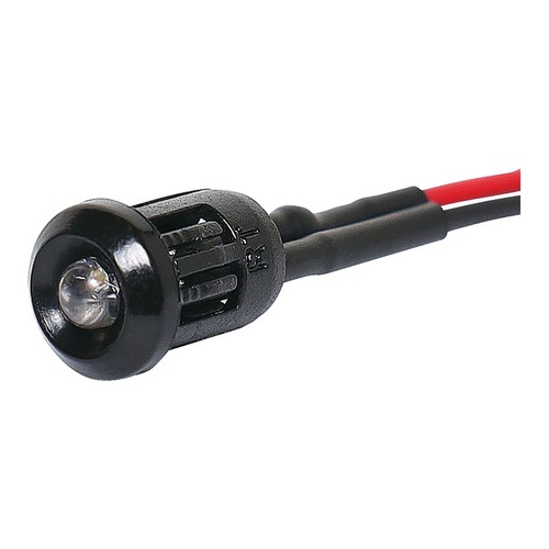 Red 3mm 12V DC Flashing LED with Bezel
