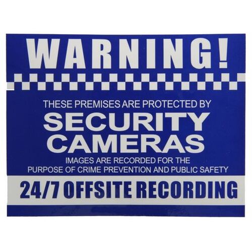 Warning Security Cameras Sticker  