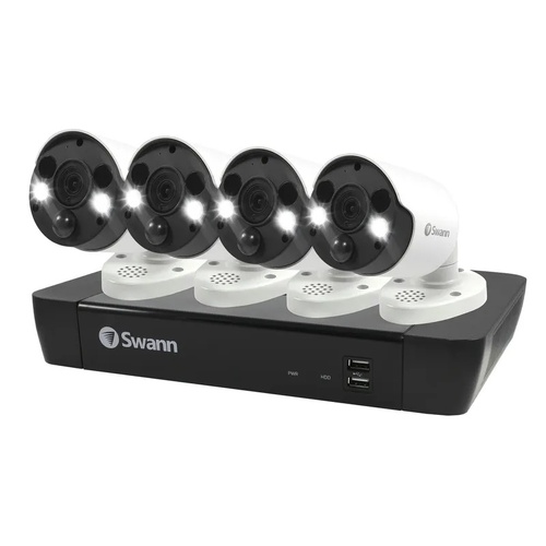 8CH 4K NVR Kit with 4 x 4K PIR Spotlight Bullet Cameras Package