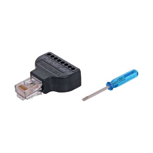RJ45 Male to 8-Way Screw Terminal Adapter