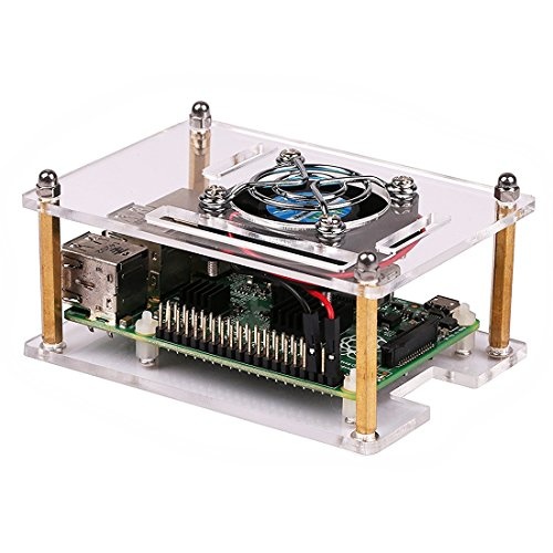 Acrylic Clear Case with Cooling Fan  for Raspberry Pi 3 Model B+ and 2 Model B