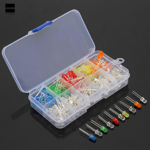 200 Piece 5mm Assorted Colour LED Kit in Plastic Case 