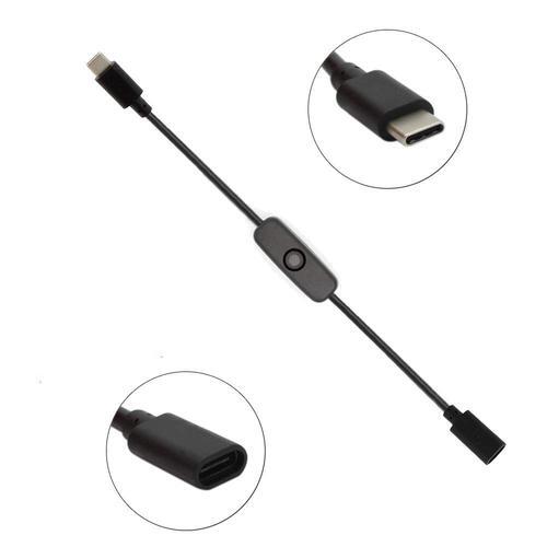 USB-C Type C Inline Cable with On/Off Switch