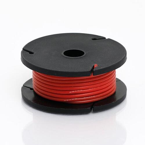 Red Silicone Stranded Wire 26AWG Cable - 25ft Roll