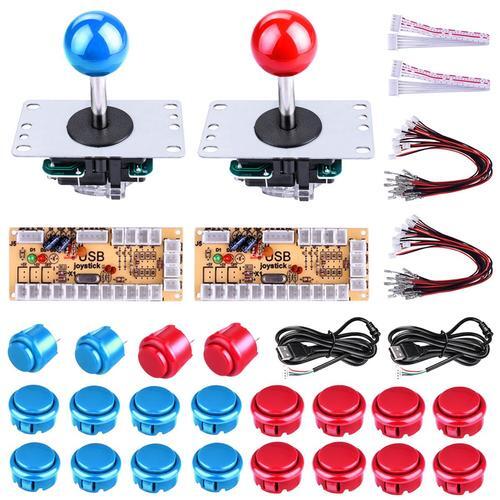 DIY 2 Player Arcade Game Button and Joystick Controller Kit