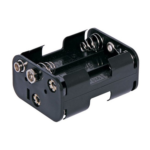 6 X AA Square Battery Holder with Battery Snap Terminal